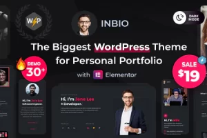 InBio v2.2.2 – 个人作品集/简历 WordPress 主题