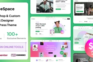 TeeSpace v1.0.3 – Print Custom T-shirt Designer WordPress 主题