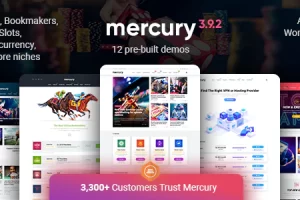 Mercury v3.9.2 – 赌博和赌场联盟 WordPress 主题。 新闻与评论