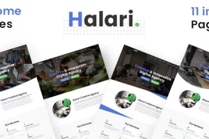 Halari – 多用途视差业务登陆页面 PSD 模板