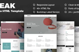 Break – 响应式投资组合 HTML 模板