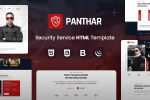 Panther – 家庭安全卫士服务 HTML 模板