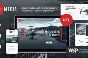 Drone Media v1.6.4 – 航空摄影和摄像 WordPress 主题 + RTL