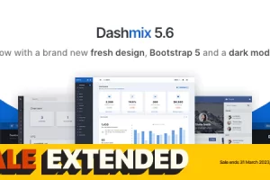 Dashmix v5.6 – Bootstrap 5 管理仪表板模板和 Laravel 9 初学者工具包