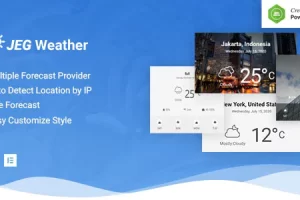 Jeg Weather v1.0.7 – Forecast WordPress 插件 – Elementor 和 WPBakery Page Builder 的附加组件