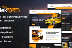 Ridek-在线出租车预订服务HTML5模板