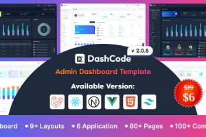 DashCode v2.0.6是一个基于Laravel、React、Vuejs、NextJs、HTML和Tailwind的仪表板模板。