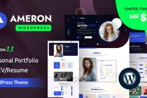 Ameron v1.0.0 – 个人作品集或简历WordPress主题