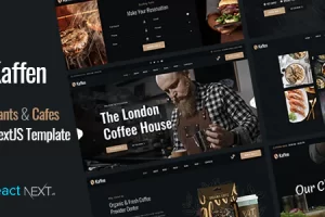 Kaffen v1.0 – 餐厅和咖啡馆 React NextJS 模板
