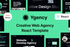 Ygency – 网页设计代理 React NextJs 模板
