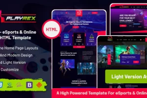 Playrex – 电子竞技和游戏部落新闻 HTML 模板