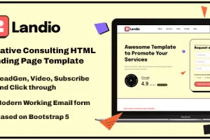 Landio – 创意创业咨询 HTML 登陆页面模板
