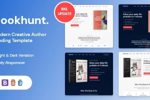 Bookhunt – 具有 RTL 版本的书籍登陆模板