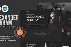 Alexander Durham – 作品集摄影 HTML 模板