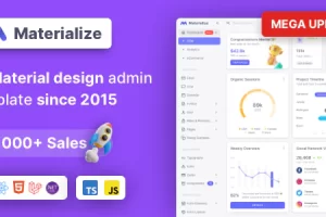 Materialise v12.3.0 – HTML 和 Laravel Material Design 管理模板