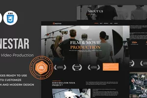 Cinestar – 电影和视频制作 HTML 模板