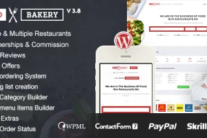 FoodBakery v3.8 – 食品配送餐厅目录 WordPress 主题