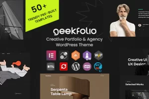 Geekfolio v1.0.7 – Elementor 创意组合和代理 WordPress 主题