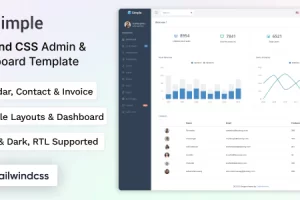 Simple – Tailwind CSS 管理和仪表板模板