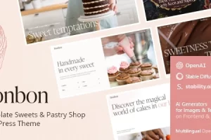 Bonbon v1.0 – 巧克力糖果糕点店 WordPress 主题 + AI