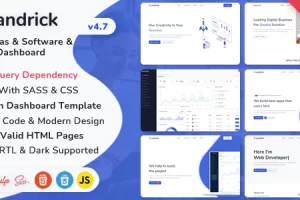 Landrick v4.7 – Saas 和软件多用途登陆页面和管理仪表板模板