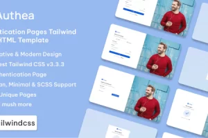 Authea – 身份验证页面 Tailwind CSS 3 HTML 模板