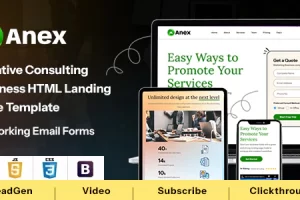 Anex – 咨询和商业服务 HTML 登陆页面模板