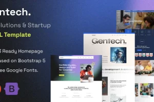 Gentech – IT 解决方案和启动 HTML 模板