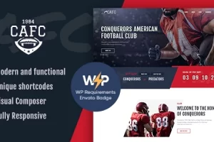 Conquerors v1.2.13 – 美式橄榄球和 NFL WordPress 主题