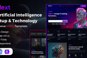 AiNext – 人工智能代理和初创公司 HTML 模板