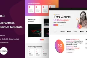 Jara v1.0 – 个人作品集 React NextJS 模板