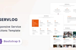 Servlog – Bootstrap 5 服务和功能部分模板