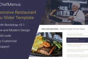 ChefMenus – 响应式餐厅菜单 Bootstrap 滑块