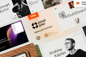 Pixelpiernyc v2.0 – Creative Agency 和 Portolio WordPress 主题