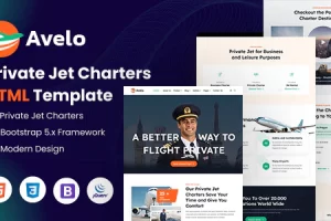 Avelo – 私人飞机包机 HTML 模板