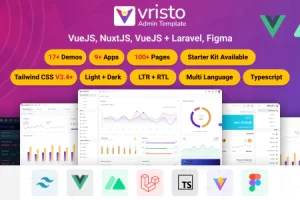Vristo – 多用途 Tailwind VueJS、NuxtJS、Laravel VueJS 管理模板