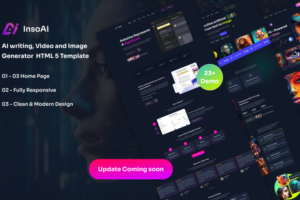InsoAi – AI 写作、视频和图像生成器 HTML5 模板
