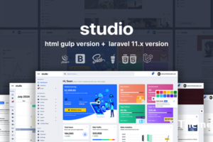 Studio v4.4 – HTML 和 Laravel 11.x Bootstrap 5 管理模板