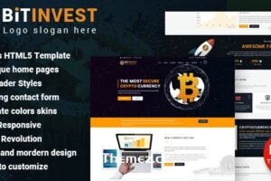 Bitinvest – 比特币加密货币模板