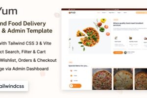 Yum – Tailwind CSS 客户端和管理食品模板