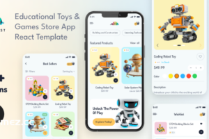 BrainNest – 教育玩具和游戏商店 React 移动应用 – PWA