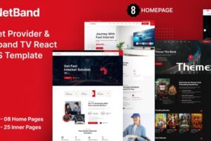 NetBand – 互联网提供商和宽带电视 React NextJS 模板