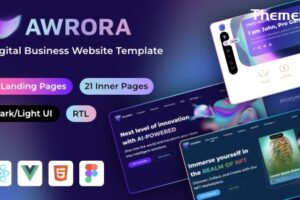 Awrora v3.1.2-AI区块链NFT数字业务React Vue HTML模板