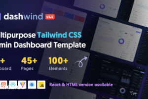 DashWind v1.1.0-多用途顺风CSS管理仪表板模板