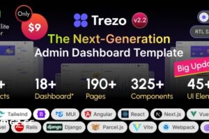 Trezo v2.2.0-顺风、Bootstrap、Material、React、Angular、Vue、Laravel ASP.net管理仪表板模板