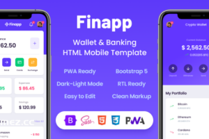Finapp v2.2.1-钱包和银行HTML移动模板
