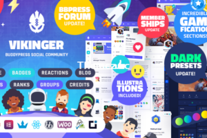 Vikinger v1.9.30 -BuddyPress和GamiPress社交社区