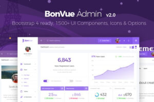 BonVue v2.1-HTML Bootstrap 4管理模板