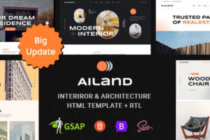 Ailand-现代室内与建筑HTML模板+RTL