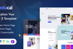 Educal–在线学习和教育Vue Nuxt 3模板
